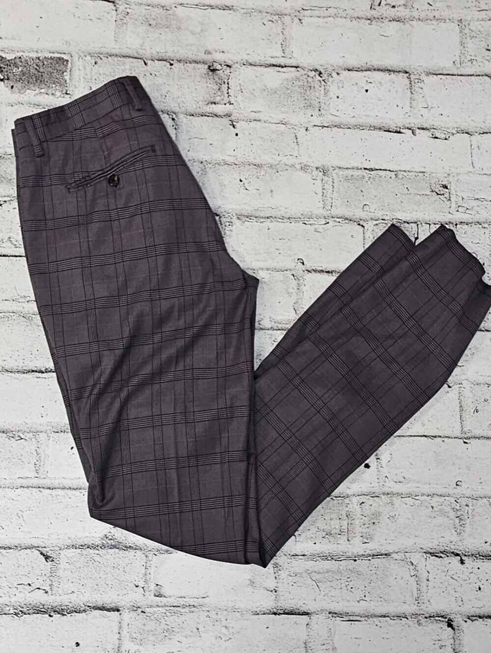 Soul of London Plaid Dress Pants Size 31R Slim Fit Stretch Trousers